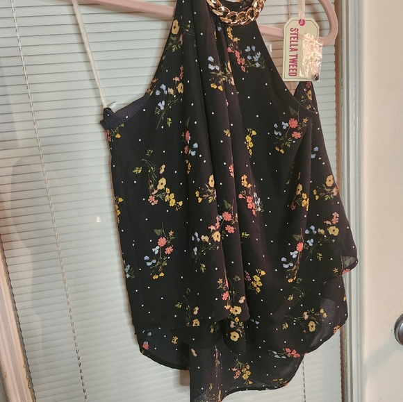 12 Halter type blouse with chain for collar around neck. 22" wide nwt - Picture 9 of 9